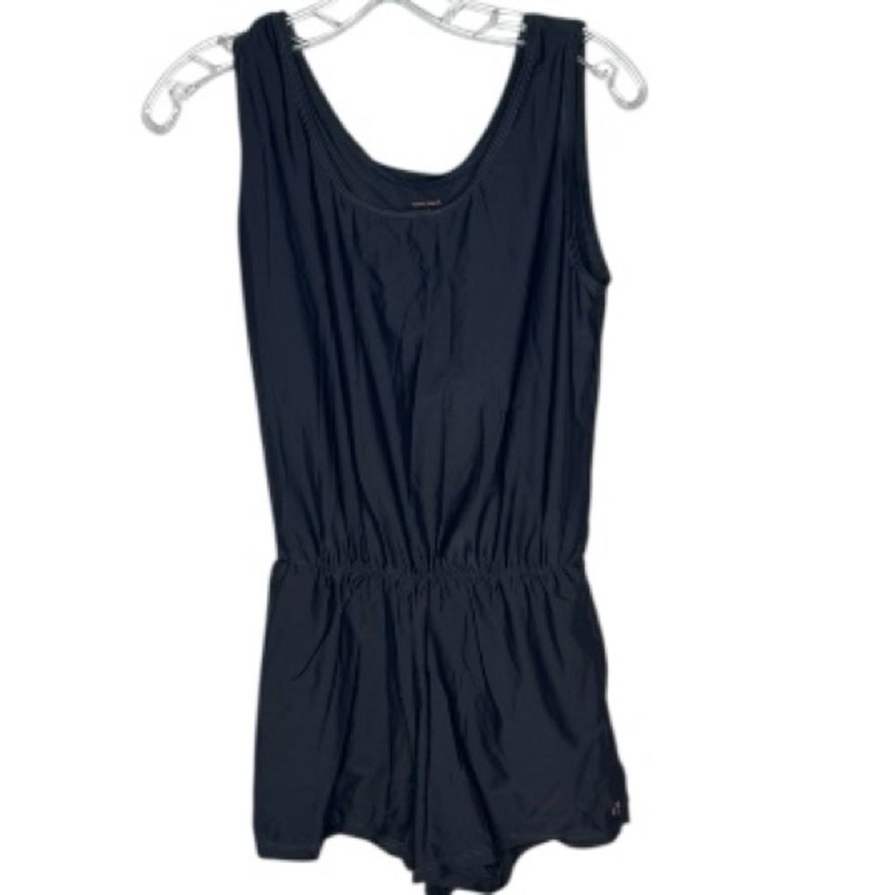 Honey Mark Sage Navy Swim Romper. Size Medium.